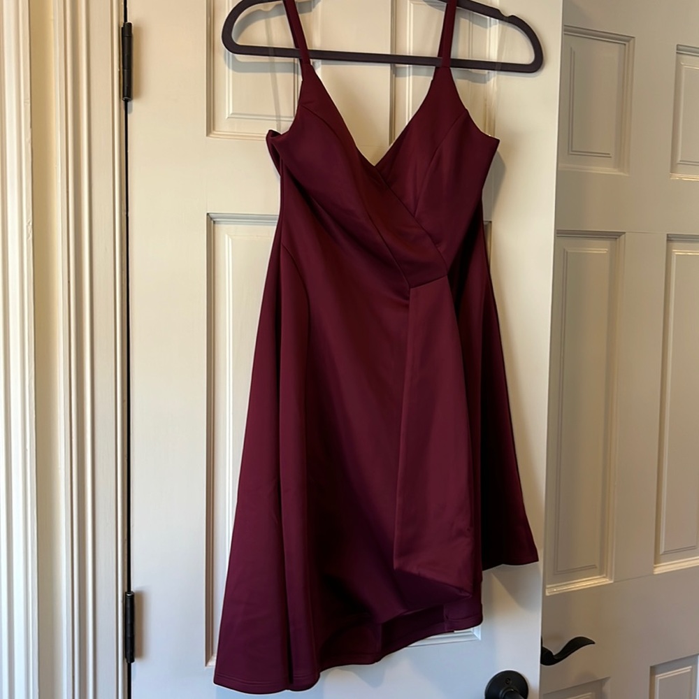 Wine/maroon asymmetrical dress